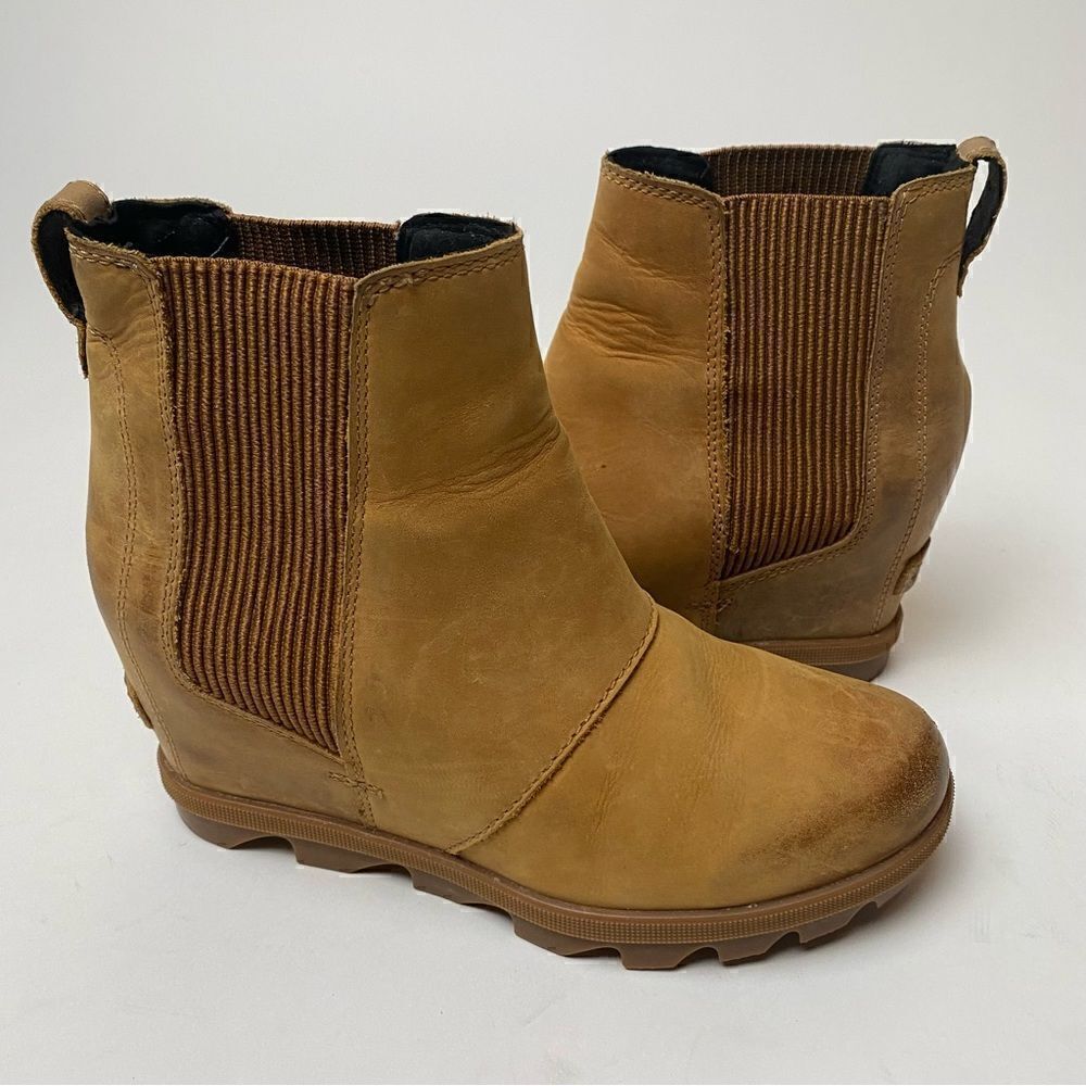 Sorel Lea Wedge Joan of Arctic Chelsea Wedge Camel Brown 6.5 waterproof